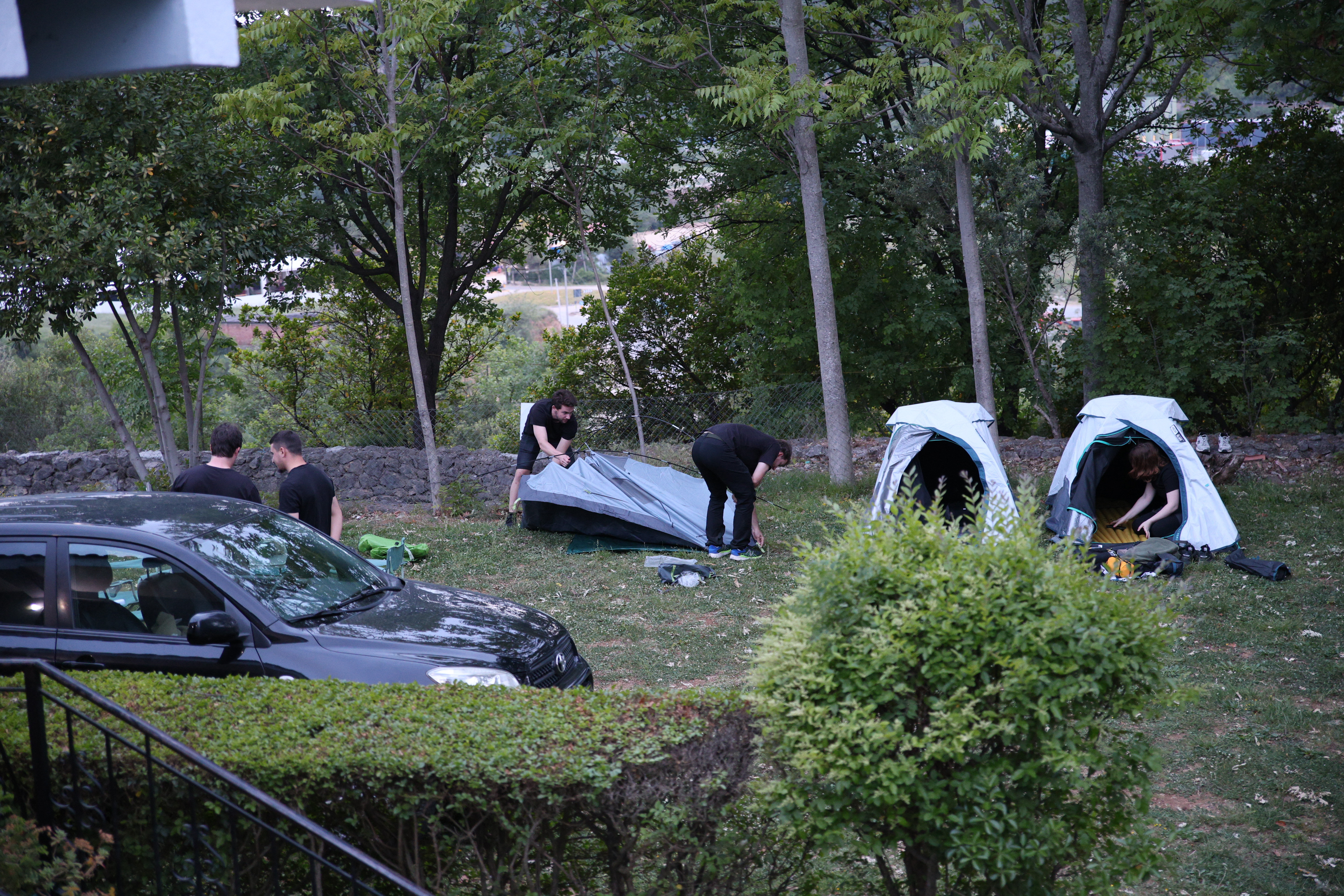 Camping Dajti — setting up camp