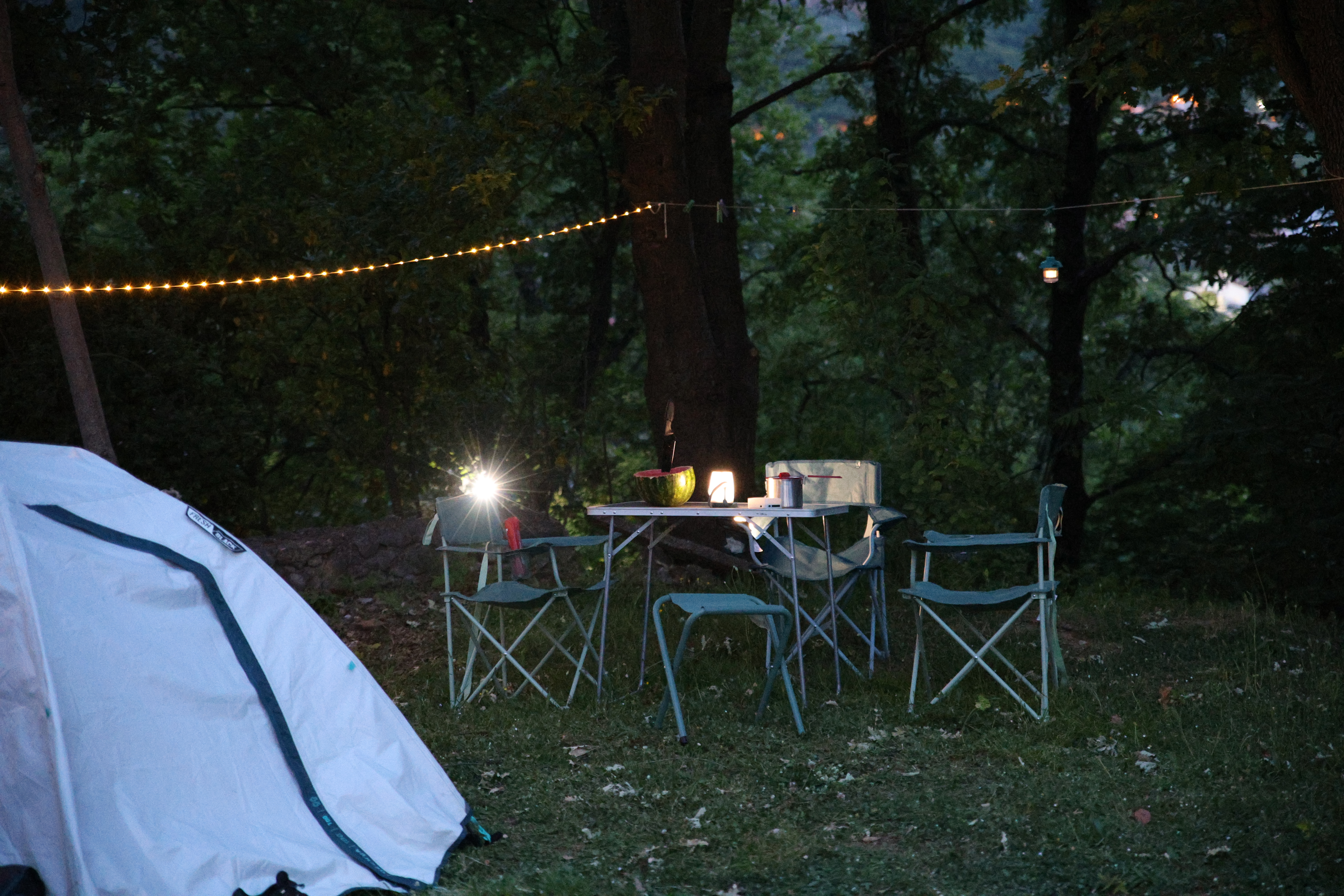 Camping Dajti — evening lights