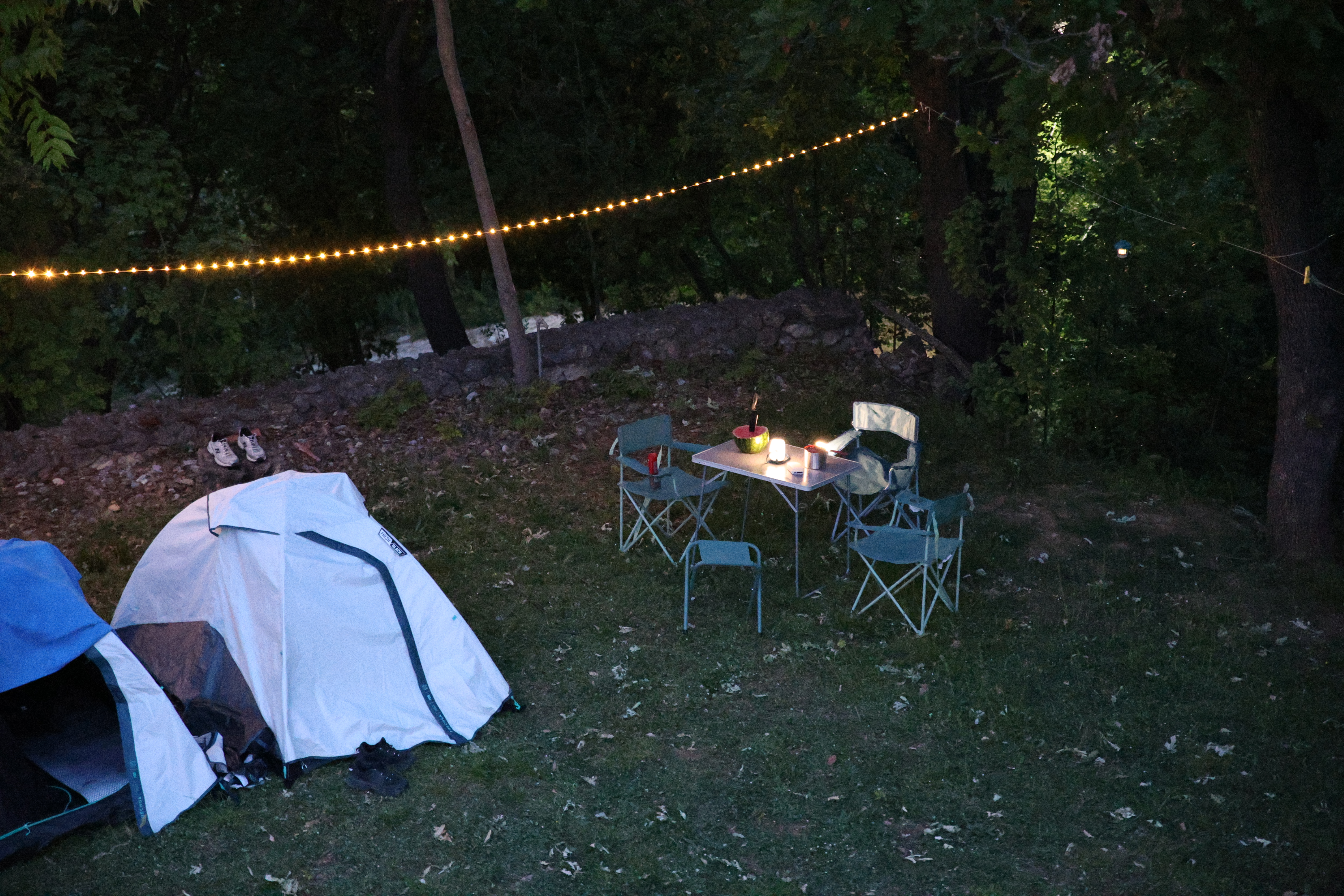 Camping Dajti — tent under the stars
